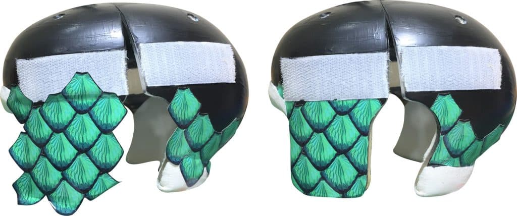 Step 1 & 2 - start at the lowest points of the helmet