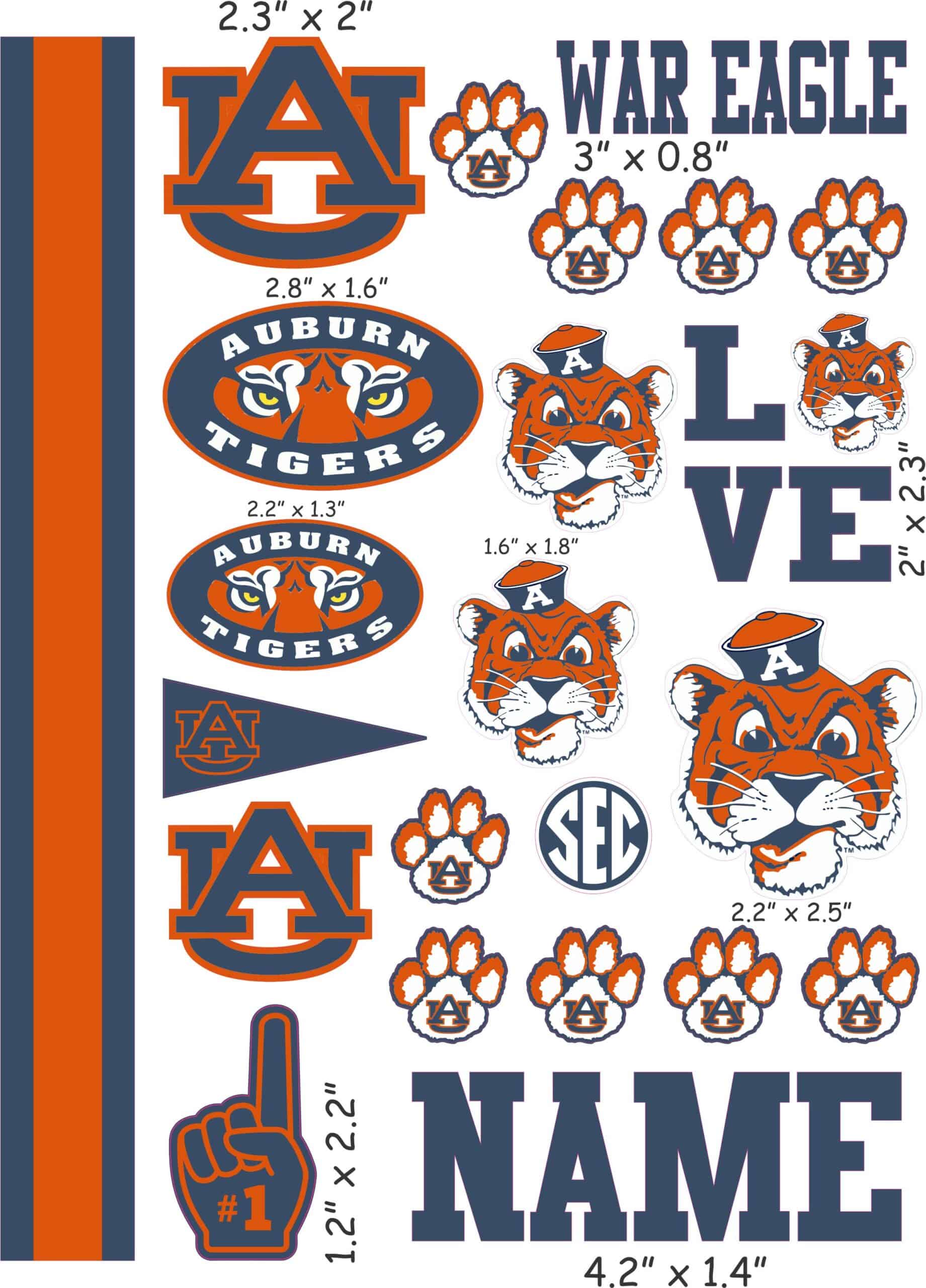 Auburn University cranial band decals