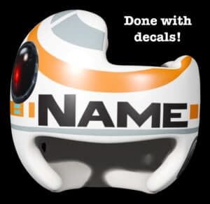 BB8 2 cranial band decals