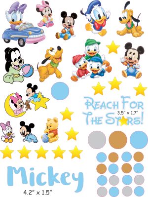 Baby Mickey cranial band decals
