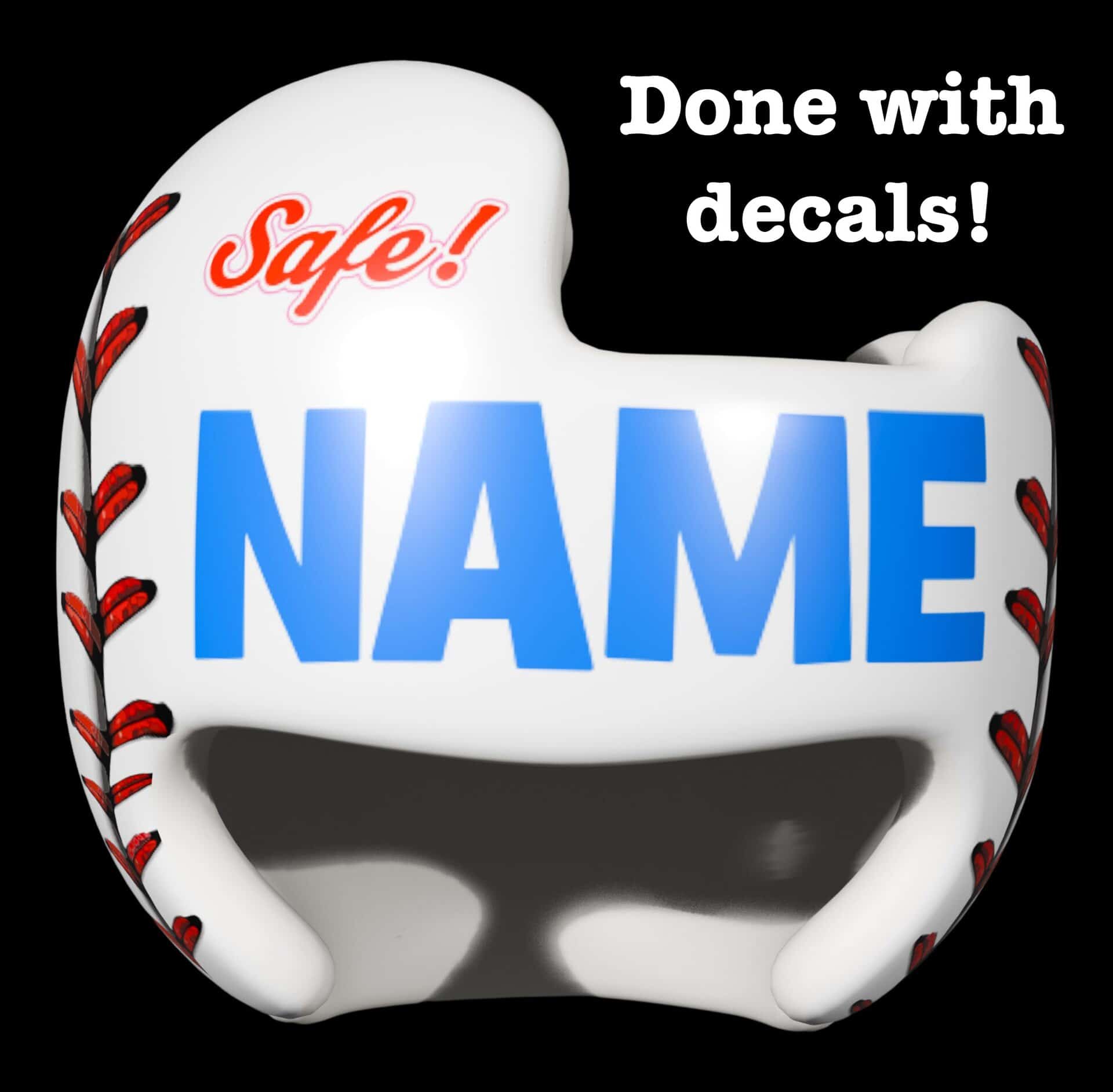 Baseball Stitching 3D cranial band decals