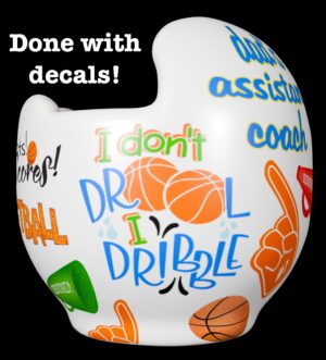Basketball Fan Boy cranial band decals