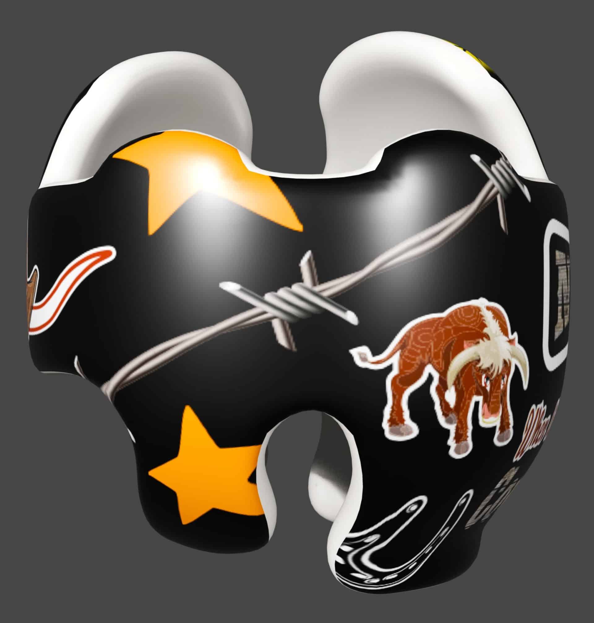 Cowboy Up cranial band decals