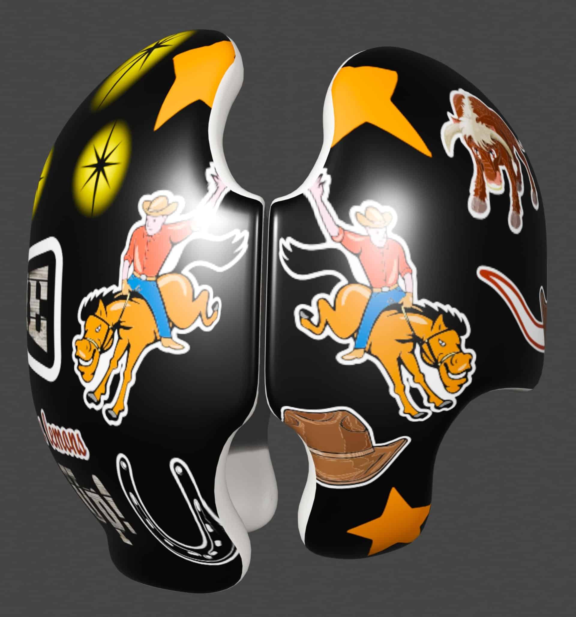 Cowboy Up cranial band decals