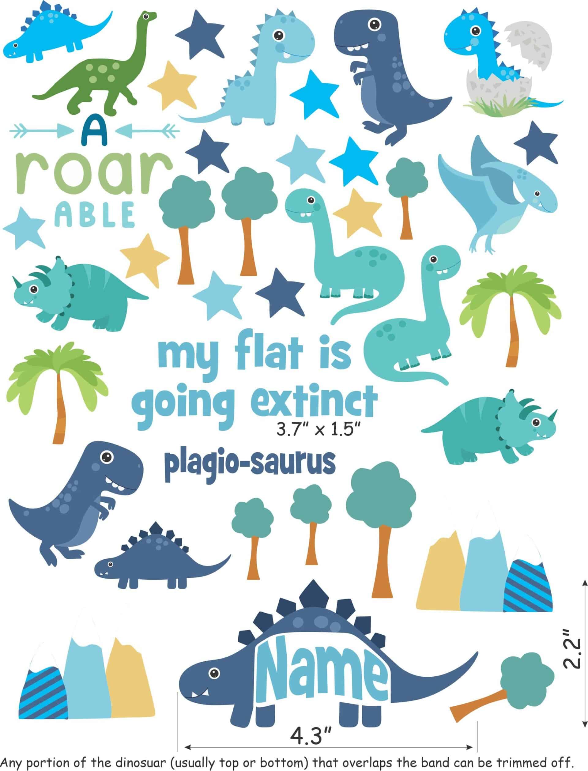 Dinosaur 6 cranial band decals