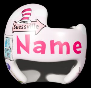 Dr Seuss Cat in the Hat Girl cranial band decal