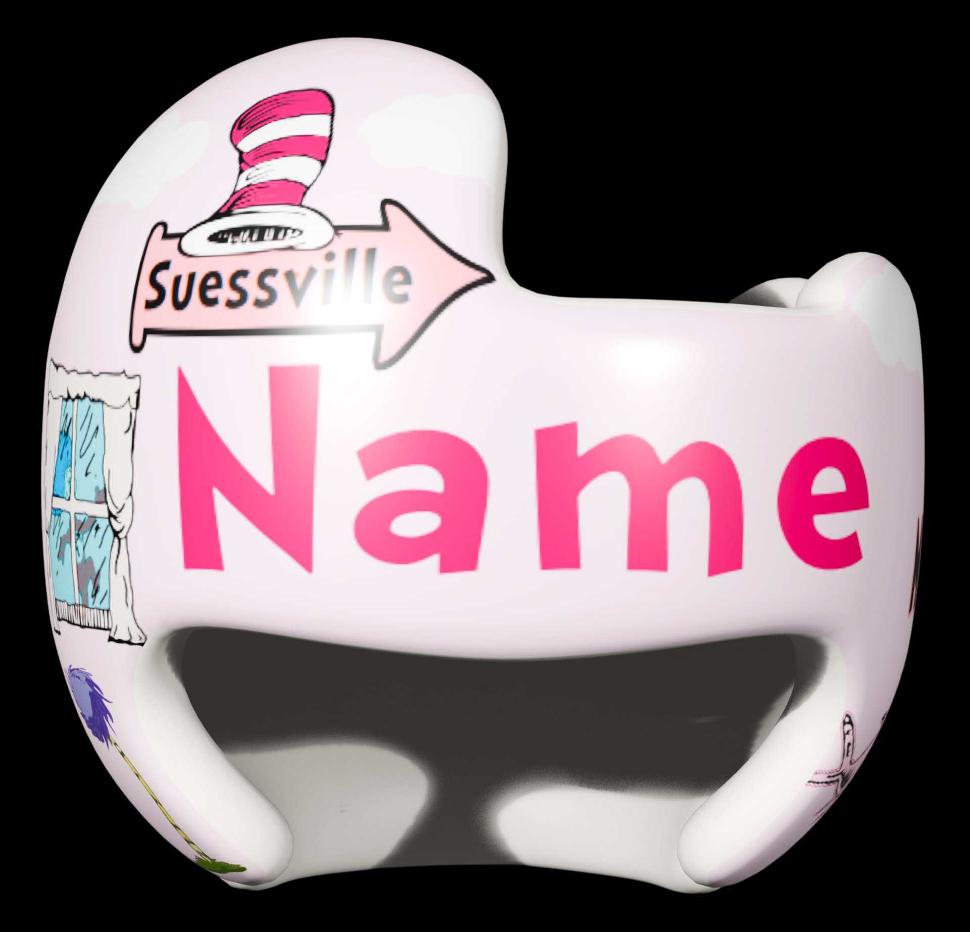 Dr Seuss Cat in the Hat Girl cranial band decal