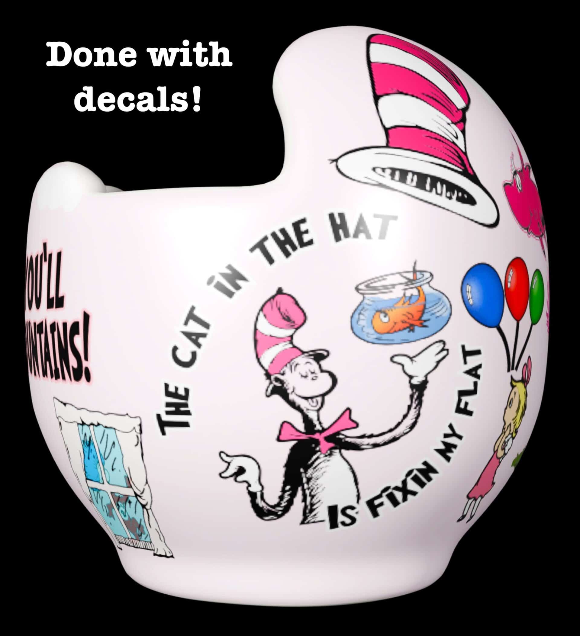 Dr Seuss Cat in the Hat Girl cranial band decal