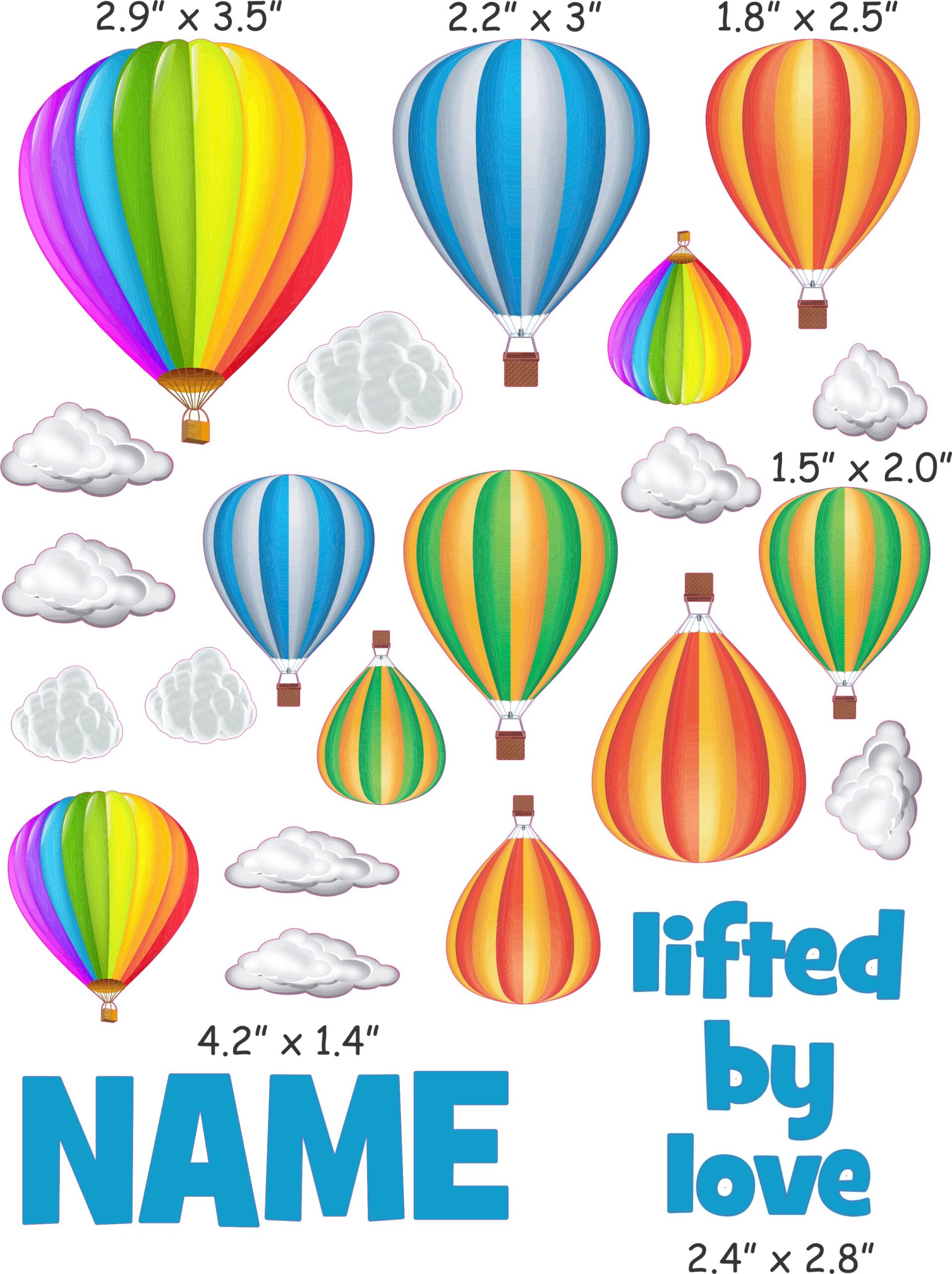 Hot Air Balloons cranial band decals
