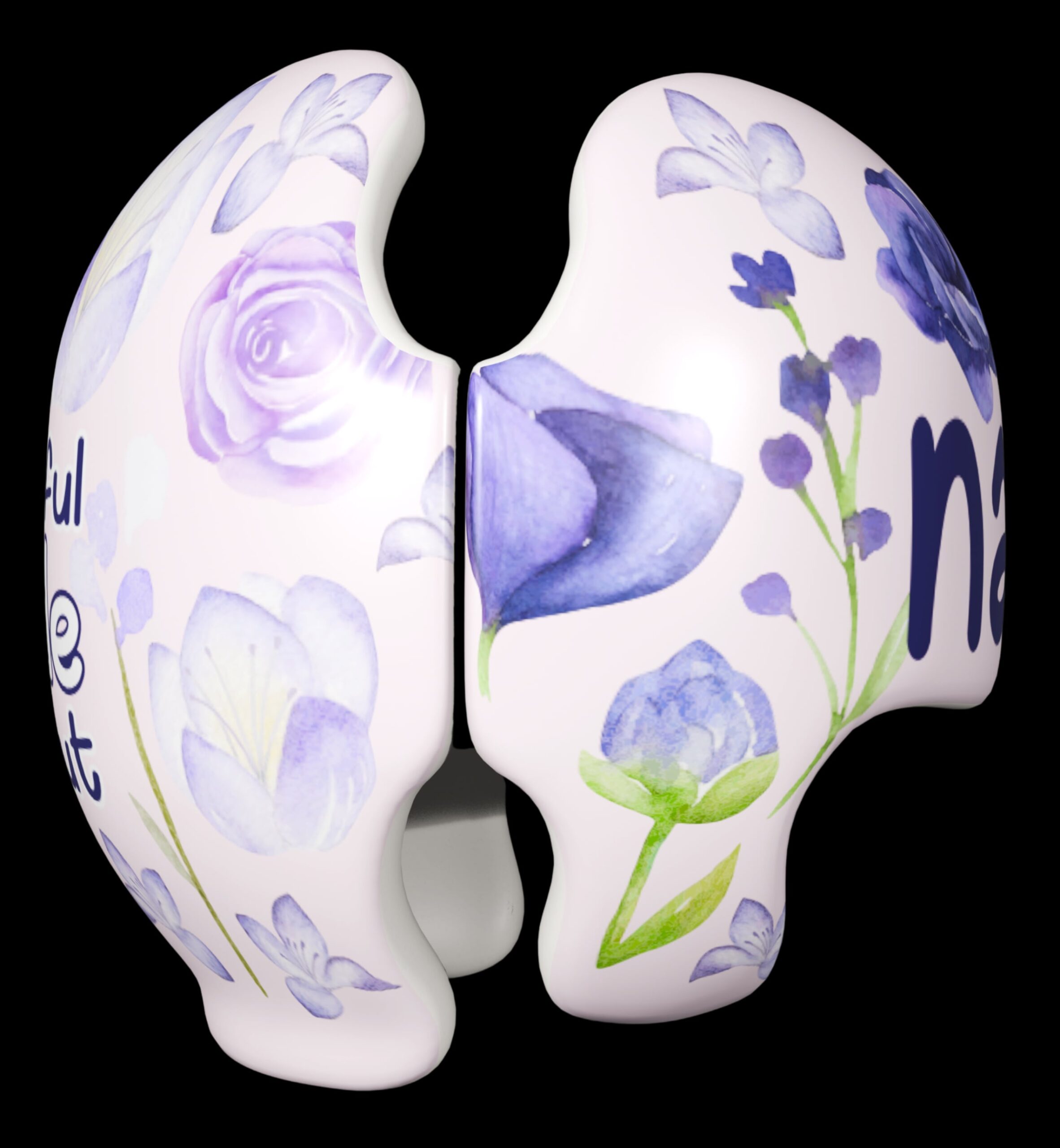 Purple Watercolor Flowers cranial band stickers - Image 5