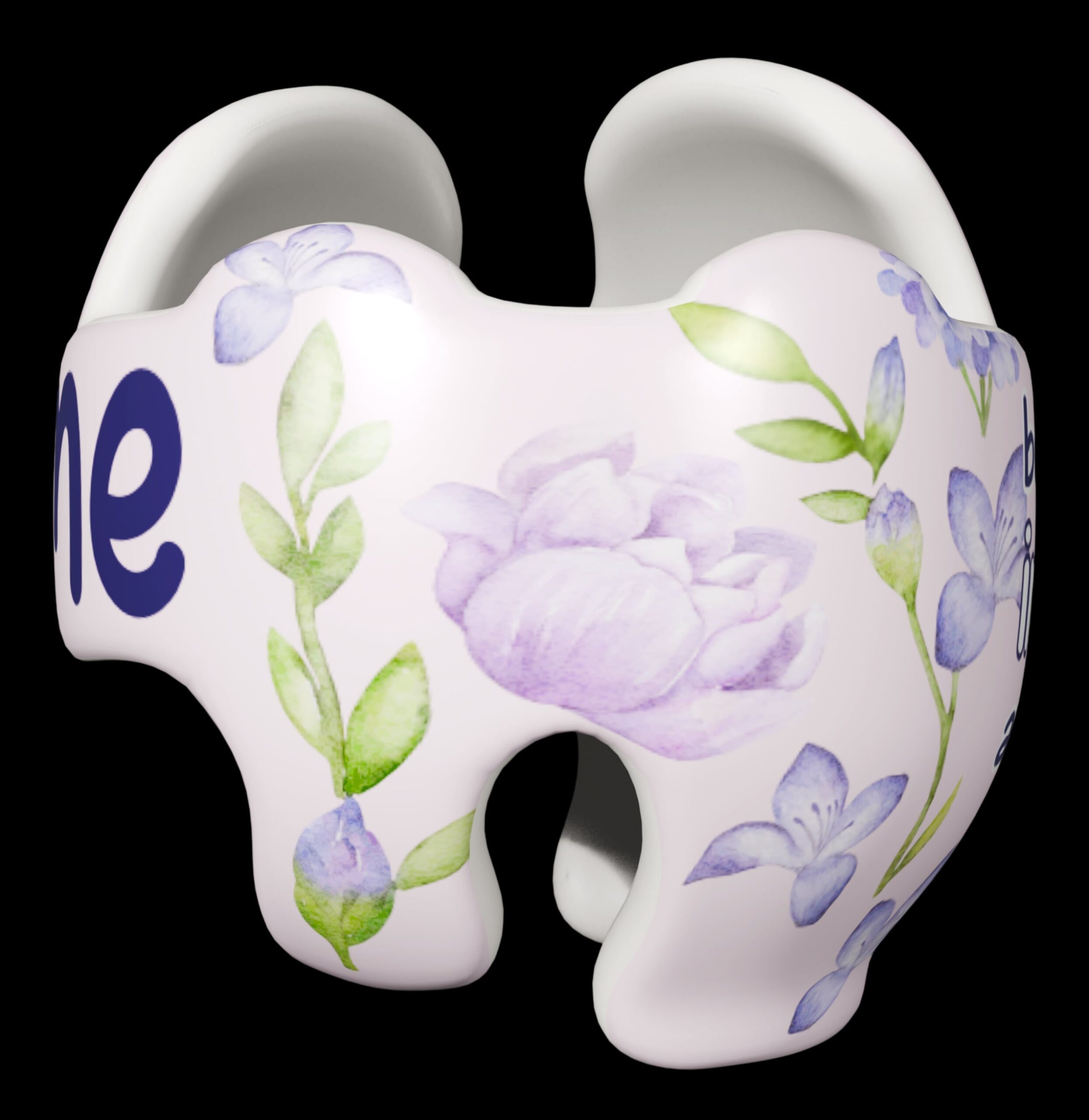 Purple Watercolor Flowers cranial band stickers - Image 3