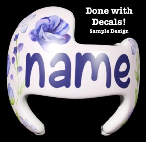 Purple Watercolor Flowers cranial band decals