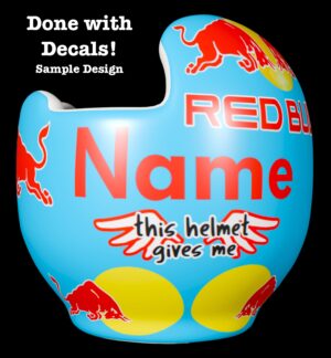 Red Bull cranial band decals