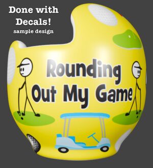 Rounding out my game golf cranial band decals