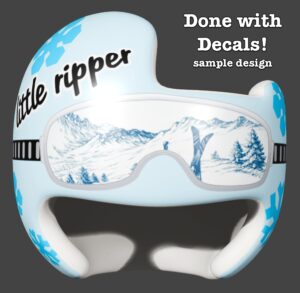Snowboarding cranial band decals