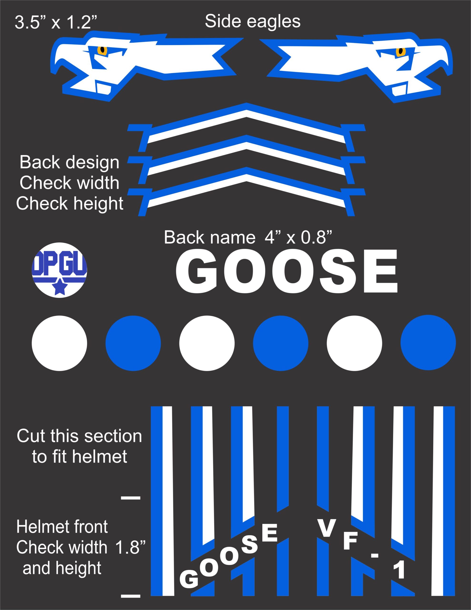 Top Gun - Goose cranial band decals - Image 4