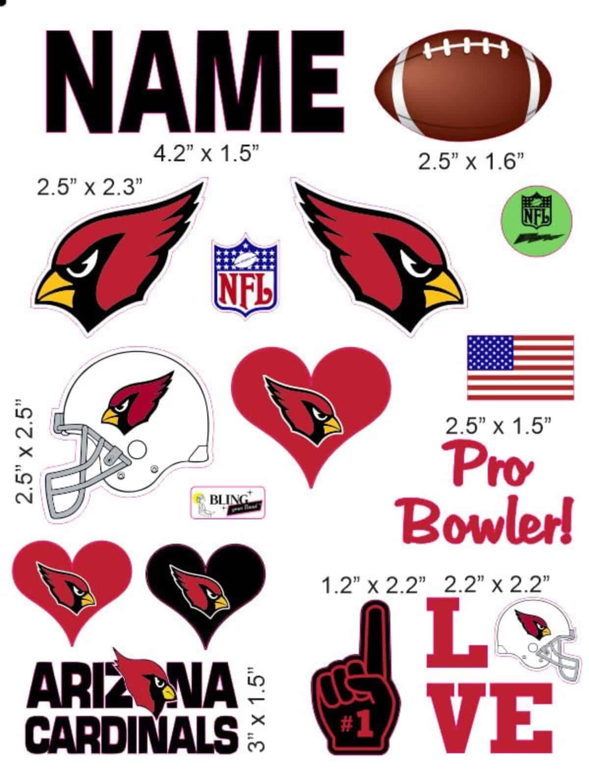 Arizona Cardinals Football cranial band decals | Bling Your Band