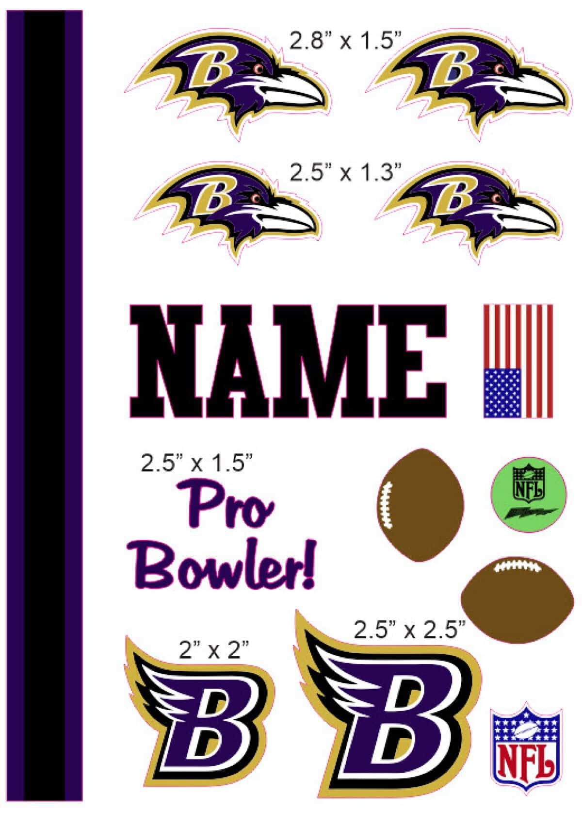 Baltimore Ravens Football cranial band decals | Bling Your Band