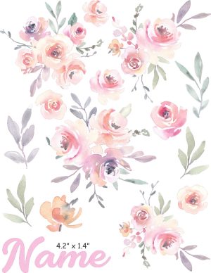Watercolor Flower Bouquet - Doc Band Decals