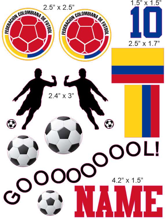 Colombian Soccer Club cranial band decals