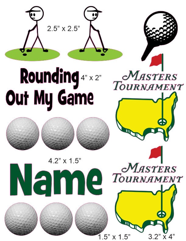 Golf Masters cranial band decals