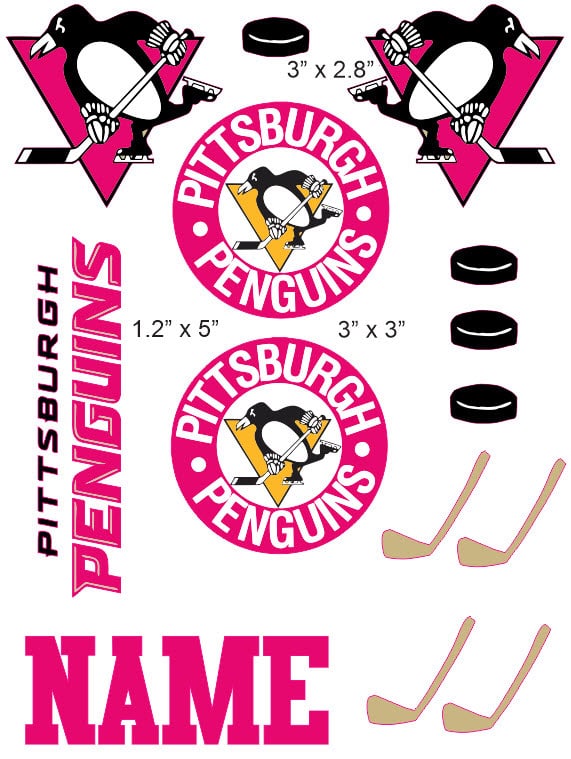 Pittsburgh Penguins Girl Hockey cranial band decals