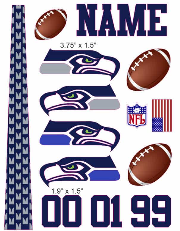 Seattle Seahawks cranial band decals | Bling Your Band