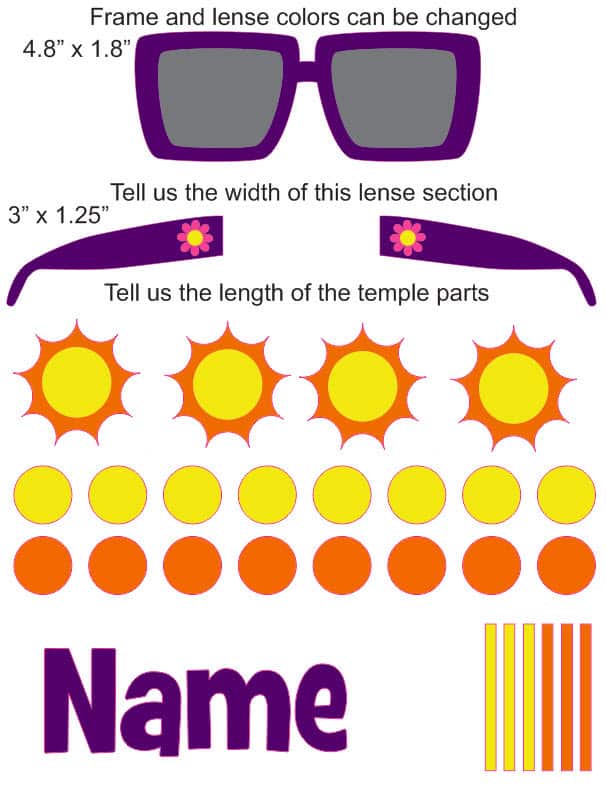 Sunglasses 4 cranial band decals