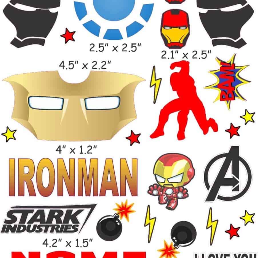 iron man cranial helmet Iron Man cranial band stickers