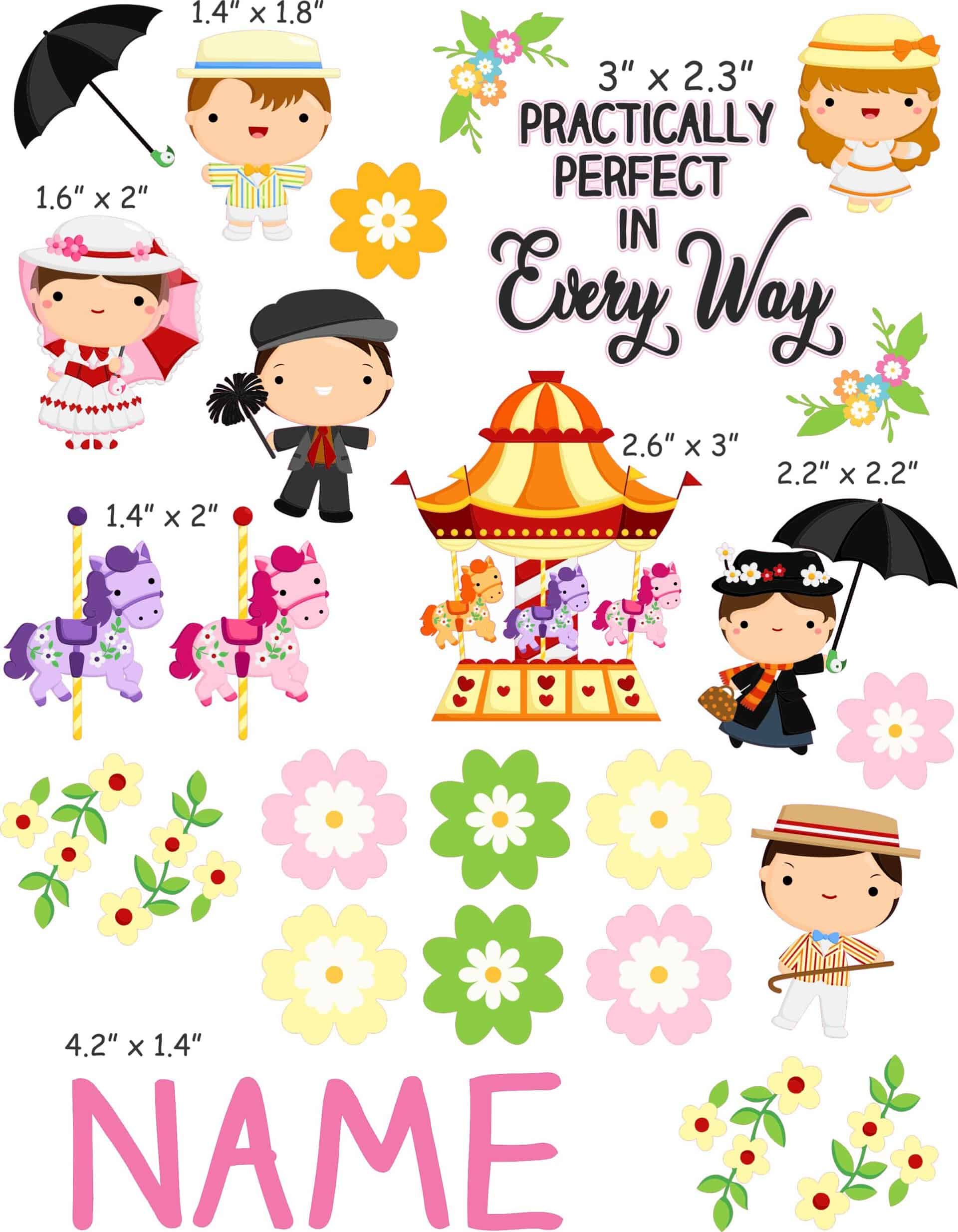 Marry Poppins cranial band decals | Bling Your Band