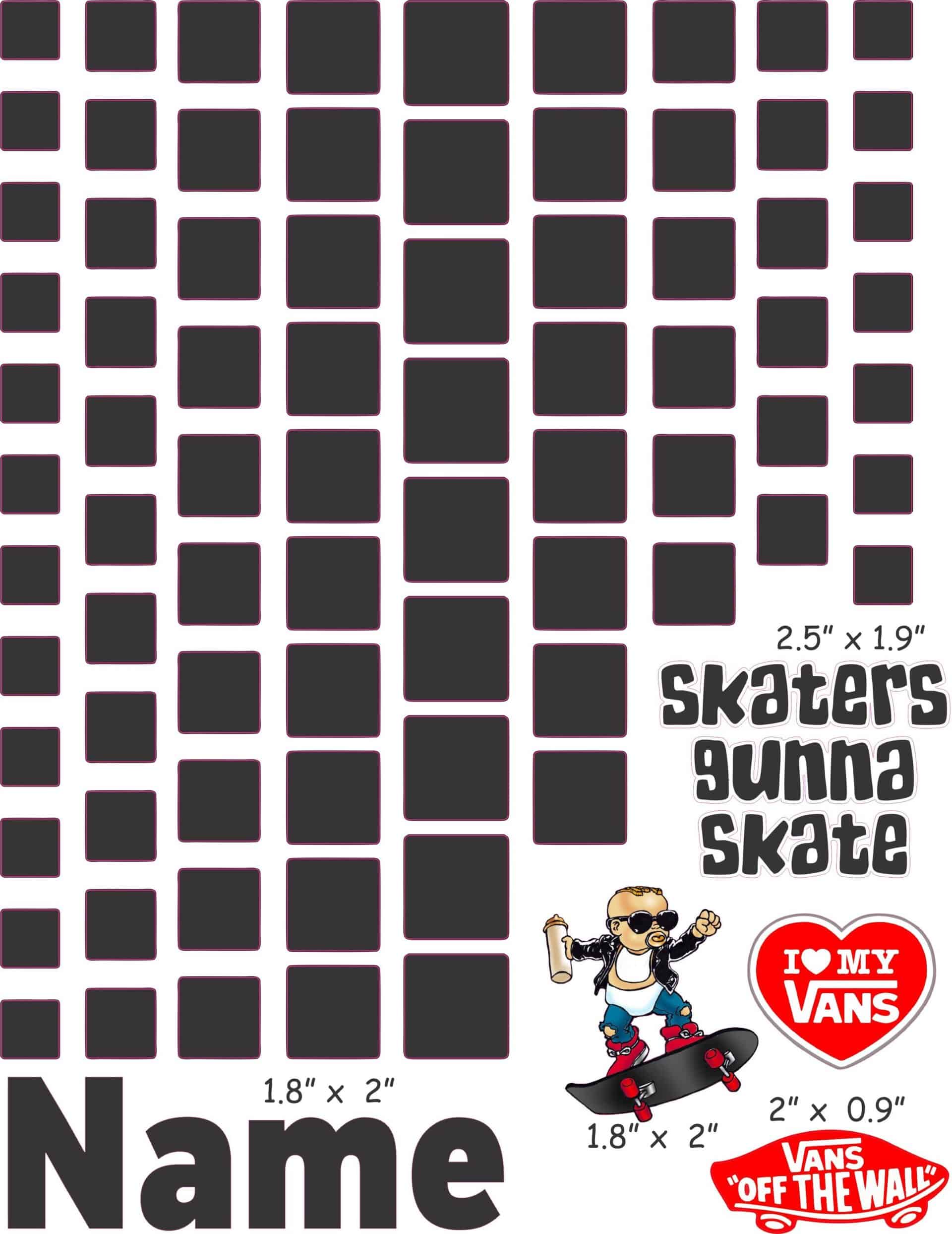 Vans Off the Wall cranial band decals