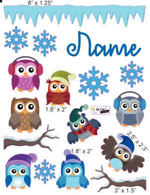 Winter Owls Themed Doc Band Decals
