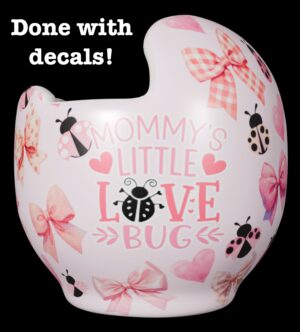 Coquette Bows and ladybugs cranial band decals