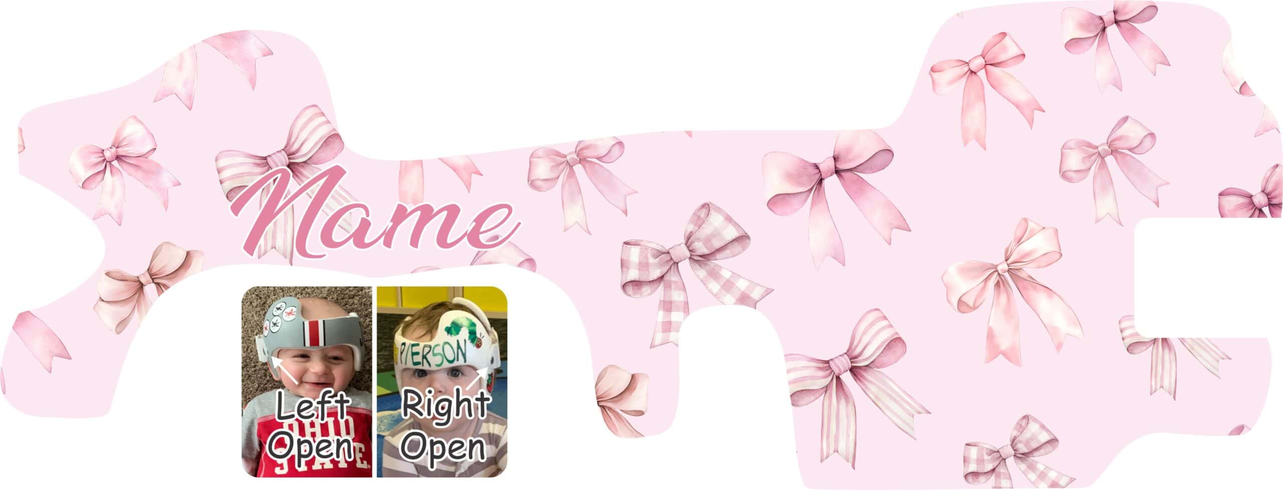Coquette Watercolor Bows doc band wrap
