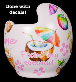 Fixin my watercolor coconut cranial band decals