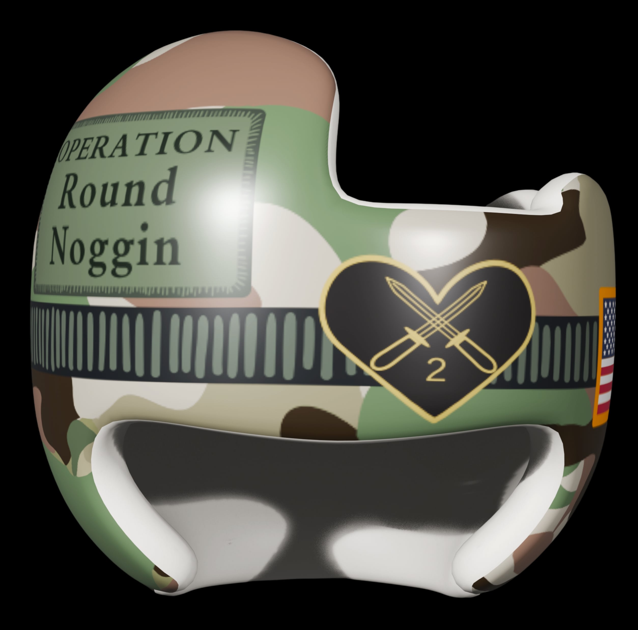 Operation Round Noggin Hand painted doc band wrap