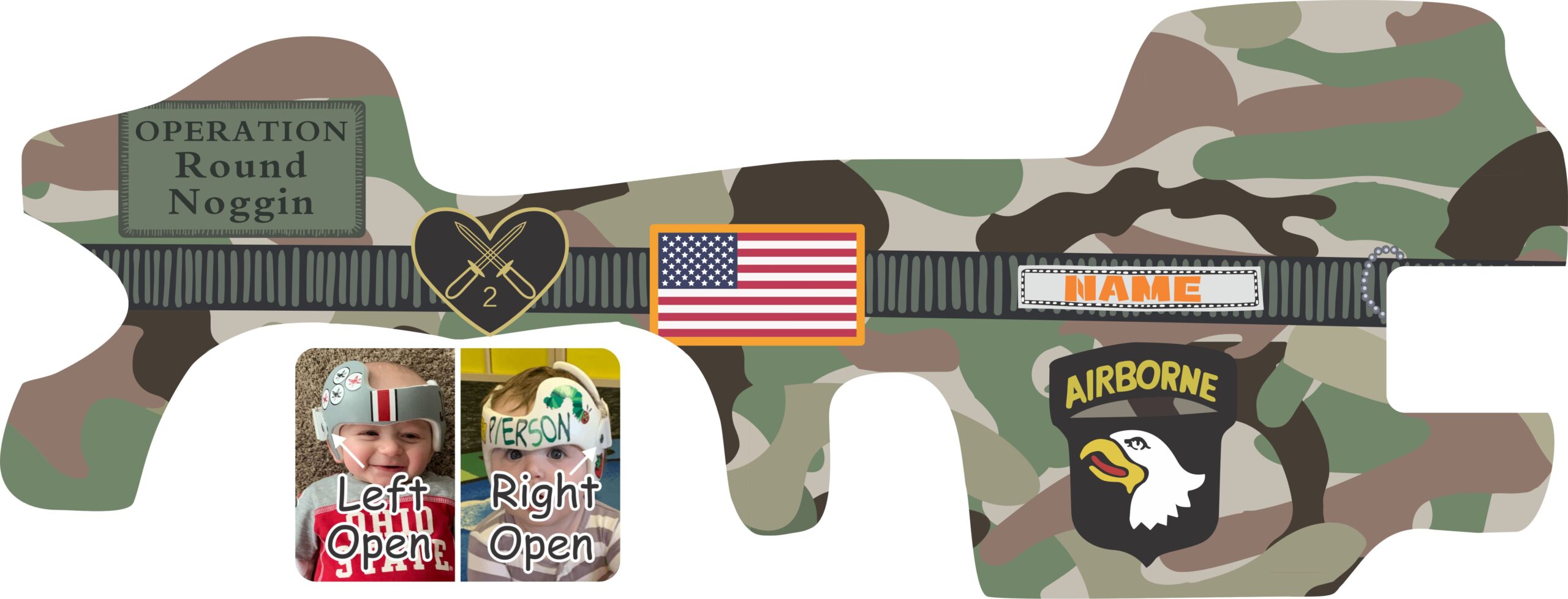 Operation Round Noggin Hand painted doc band wrap