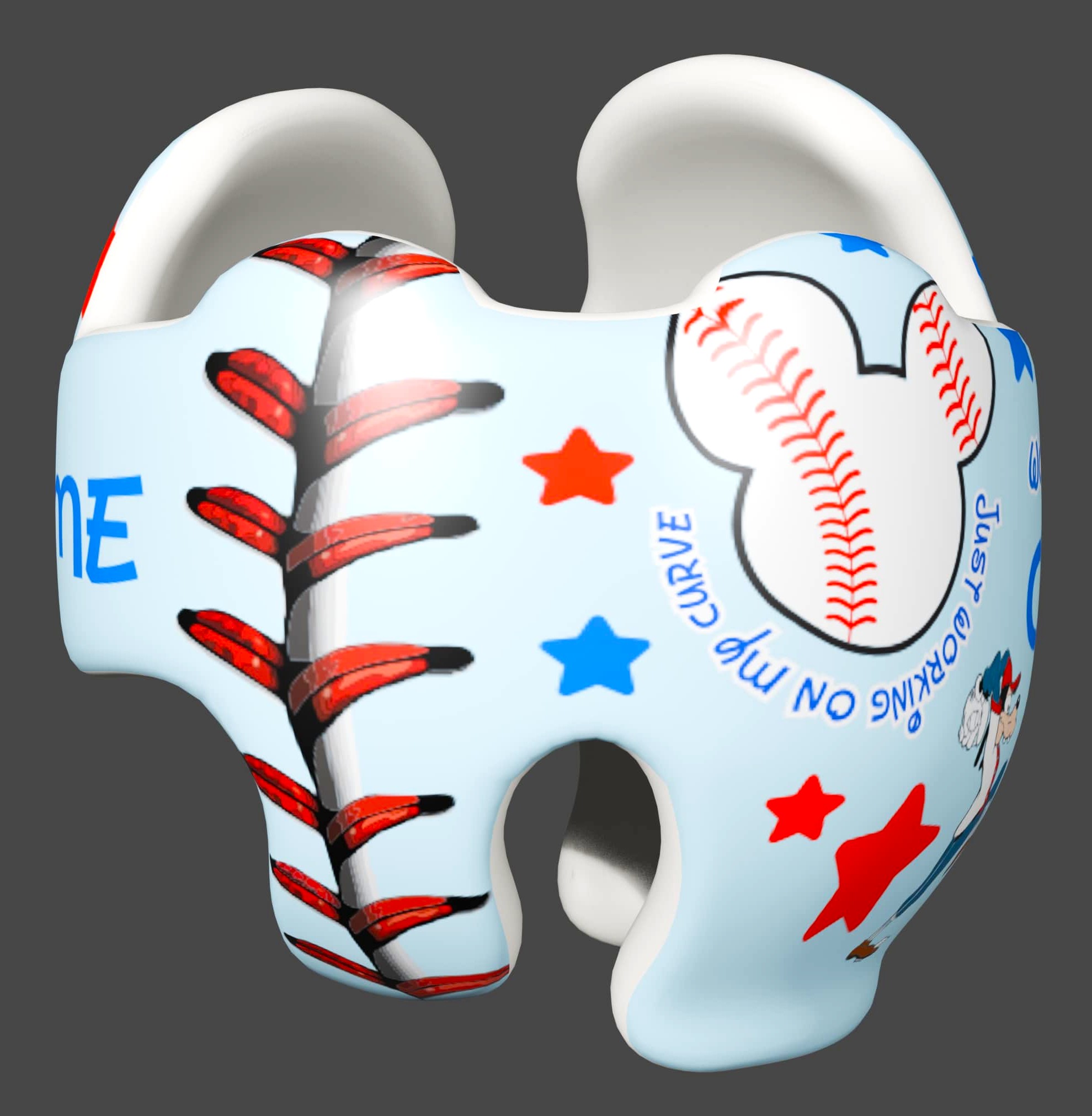 Mickey Baseball cranial band decals