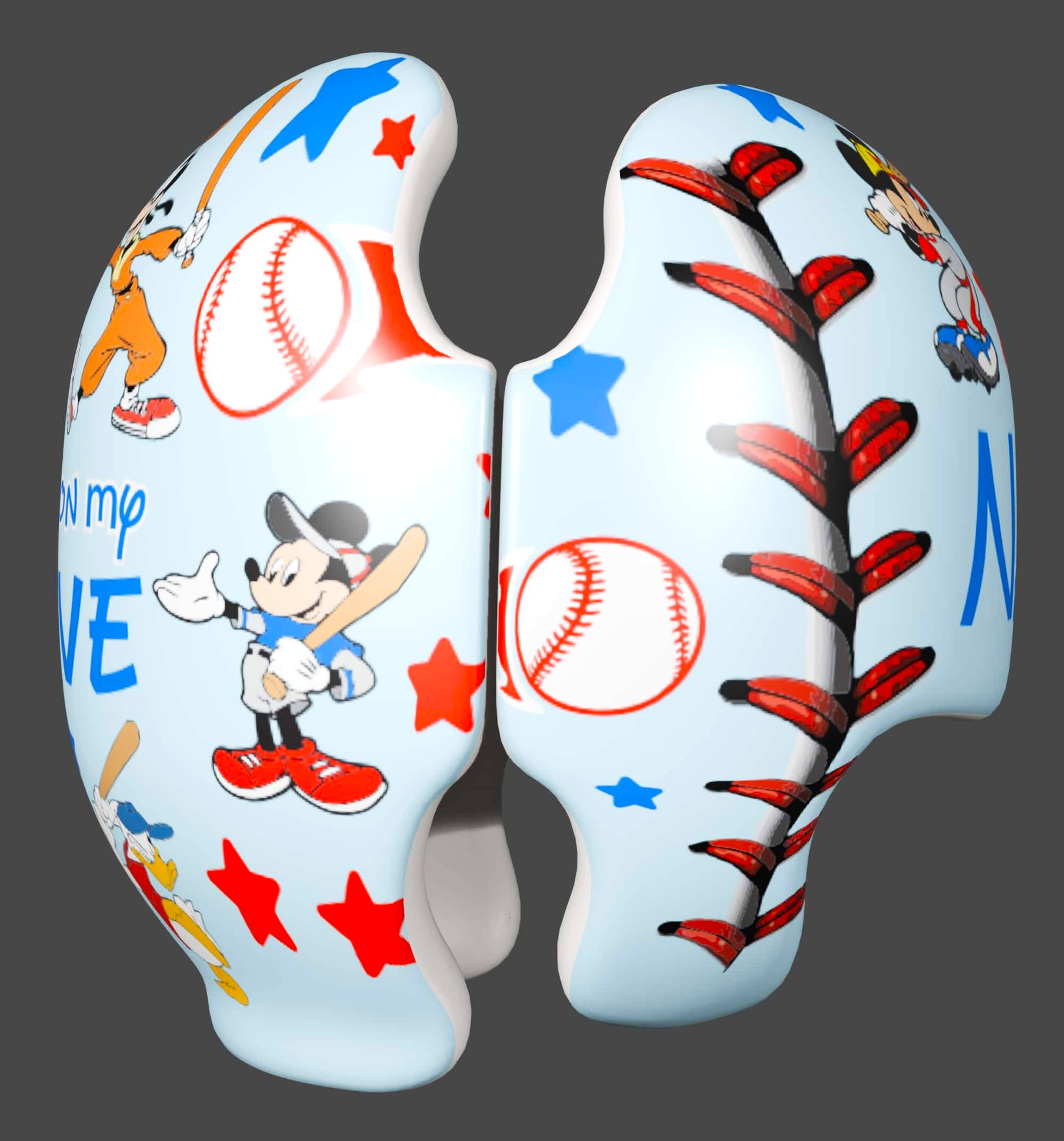 Mickey Baseball cranial band decals
