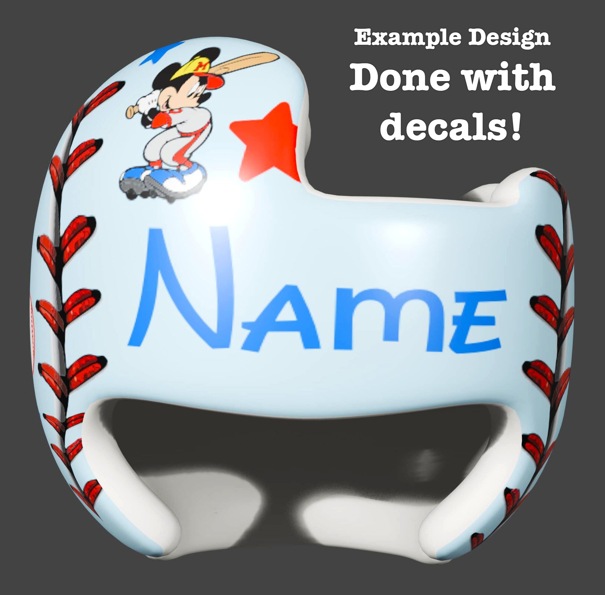 Mickey Baseball cranial band decals