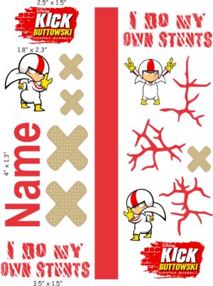 Kick Buttowski cranial band decals
