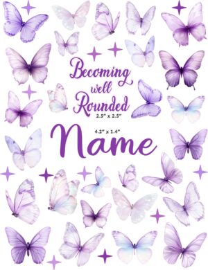Purple Watercolor Butterflies cranial band decals