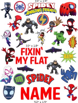 Spidey and Friends cranial band decals