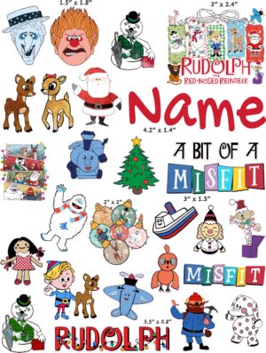 Rudolf the red nosed reindeer cranial band decals